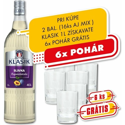 Klasik Slivka Kopaničiarska 40% 1 l (čistá fľaša)