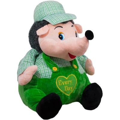 Плюш АМЕК Плюшен таралеж със зелен гащеризон и шапка