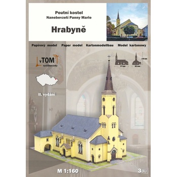 Papierový model Pútnický kostol Nanebovzatia P. Márie Hrabyně