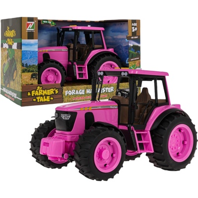 RKToys Růžový traktor se světly a zvuky