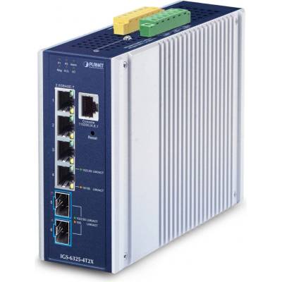 IP30 Industrial L3 4-Port Управляем 2.5G Ethernet (100/1000/2500) Алуминий, Син (IGS-6325-4T2X)