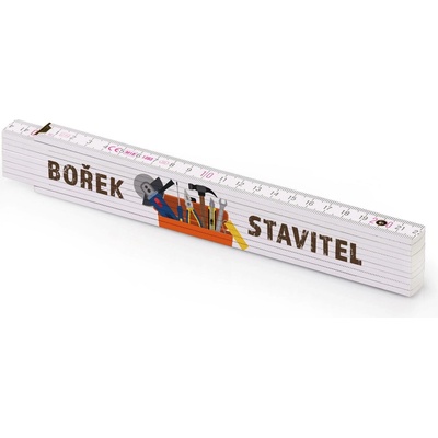 Metrie Block 52 Skládací metr s potiskem Bořek stavitel s nářadím 2 m