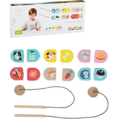CUBIKA Co jíme navlékací set 14 ch dílů