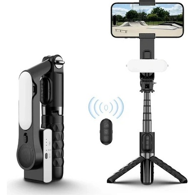 A6 1-osový stabilizátor, teleskopická tyč na selfie, mini statív, diaľkové ovládanie, externé osvetlenie
