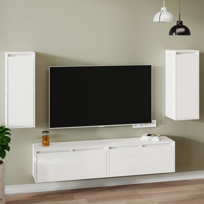 Nábytek XL Nástěnné skříňky 2 ks bílé 30 x 30 x 80 cm masivní borovice