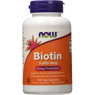 Now Foods Biotin 5000 μg 120 rostlinných kapsúl