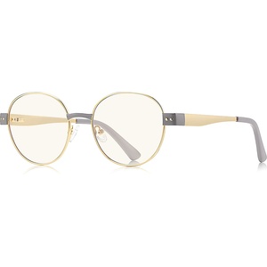 Techsuit Очила за компютър Techsuit Anti-Blue Light Glasses Reflex PC (3175) - дамски, кръгли - Златист / Светлосив