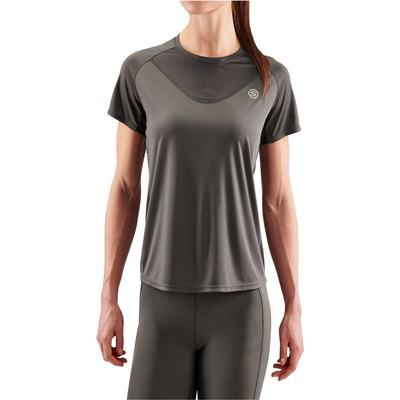 Skins Women's Short-Sleeve Performance Gym Top - Charcoal