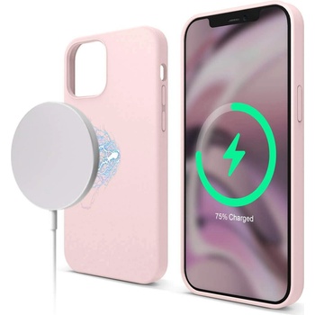 elago MagSafe Soft Silicone Case - силиконов (TPU) калъф с вграден магнитен конектор (MagSafe) за iPhone 12, iPhone 12 Pro (розов)
