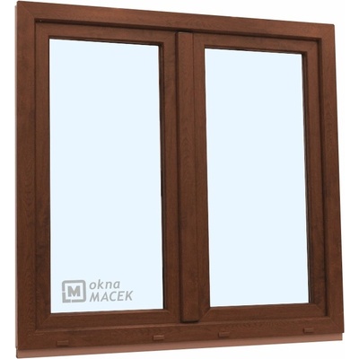 KNIPPING Plastové okno - 70 AD, 1200x1200 mm, O+OS klapačka, ořech Barva, imitace: ořech/bílá (jednostranně)