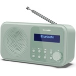 Sharp DR-P420(GN) Portable DAB+ radio with Bluetooth 5.0, DAB+/FM, USB or battery operation, dual alarm clock, 40 station presets, headphone jack - Tokyo digital radio Aquamarine Green (DR-P420(GN))