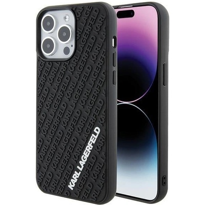KARL LAGERFELD Кейс Karl Lagerfeld 3D Rubber Multi Logo за iPhone 15 Pro Max, черен (3666339164348)