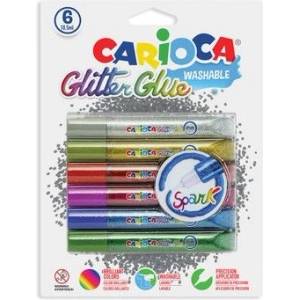 CARIOCA - Лепило с брокат в неонови цветове - 6 бр (42110)