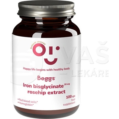 Beggs Iron bisglycinate 20 mg, rosehip extract 100 kapsúl