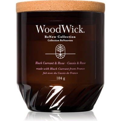 WoodWick Black Currant & Rose ароматна свещ 184 гр