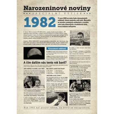 Narozeninové noviny 1982 s vlastním textem a fotografií S textem