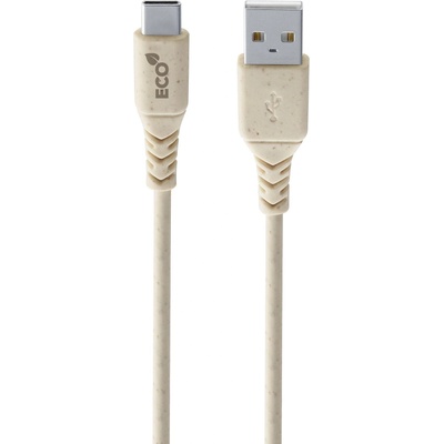 Cellularline Кабел Cellularline - Eco, USB-A/USB-C, 1.2 m, бежов (9450)