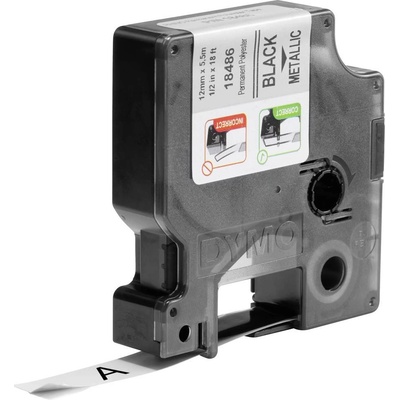 etikety DYMO IND RHINO S0718180 polyester Farba pásky: metalická Farba písma:čierna 12 mm 5.5 m