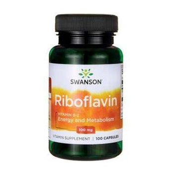 Swanson Рибофлавин Витамин B2, Riboflavin /Vitamin B-2/ 100mg. / 100 Caps. , 4220