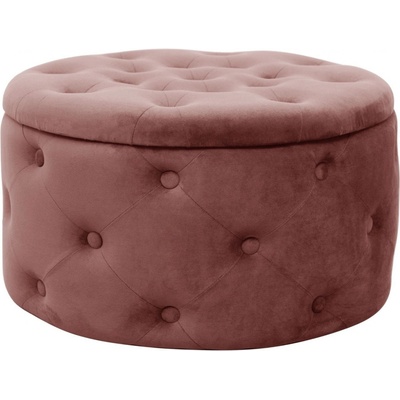 Ak furniture Taburet ILIA samet růžový
