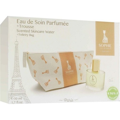 Sophie La Girafe Eau de Soin Parfumée darčeková sada pre deti telová hmla 50 ml + kozmetická taštička