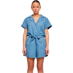 Urban classics Light Denim Resort short sleeve romper - Blue (Sky Blue Washed)