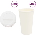 vidaXL хартиени чаши за кафе с капачки 1000 бр. 16oz 400ml (3325218)