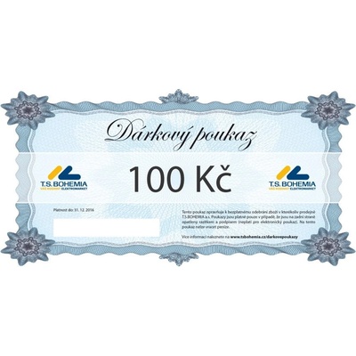 Dárkový poukaz T.S.BOHEMIA 100 Kč TSB0100