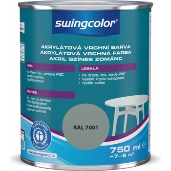 Swingcolor Farebný email 0,75 l stredne šedá