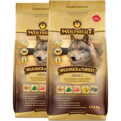 Wolfsblut Дивечова патица и пуйка за възрастни 2 x 12, 5 кг