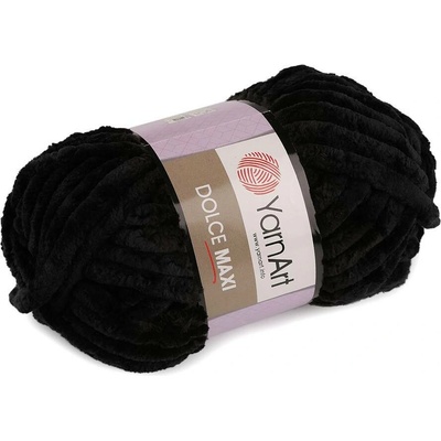 Pletací žinylková příze Dolce Maxi 200 g Varianta: 8 (742) černá, Balení: 1 ks 44261/89690/202436