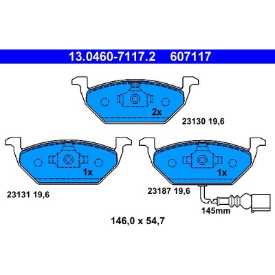 13.0460-7117.2 ATE Sada brzdových destiček, kotoučová brzda – Zbozi.Blesk.cz
