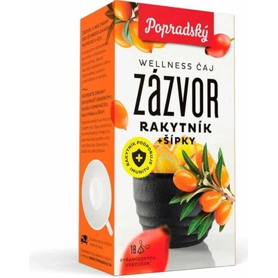 Popradský čaj welness Zázvor rakytník a šípky 18 ks