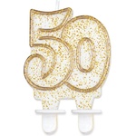 Godan Свещ за торта 50 - злато