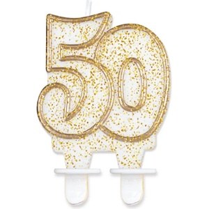 Godan Свещ за торта 50 - злато