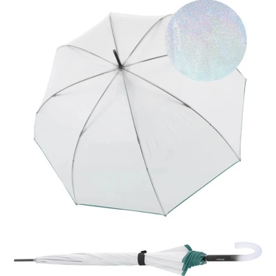 Knirps Knirps C.760 Stick Transparent Stardust Agave dámsky priehľadný holový dáždnik