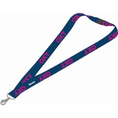 Šňůrka na krk Karton P+P s karabinkou OXY BLUE LINE Pink