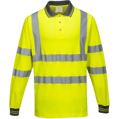 Portwest Polokošile Cotton Comfort S271 dlouhý rukáv reflexní Žlutá M – Sleviste.cz