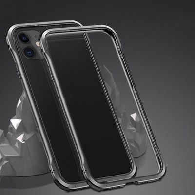 AppleKing ochranné kovové rámček na ochranu hrán iPhone 11 - čierne