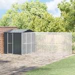 vidaXL Клетка за птици със съхранение Антрацит 635 x 304 x 247 см (3325166)