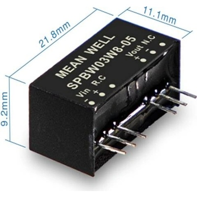 Mean Well SPBW03W8-12 Měnič DC/DC modulový 3W 12V