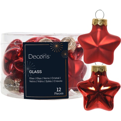 Decoris Vianočná guľa zdobená vianočná guľa 4,5 cm 12 ks