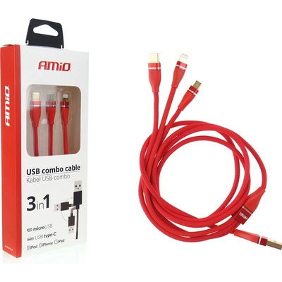 AMiO 02178 Multi-pre telefón USB C / micro USB, 120cm