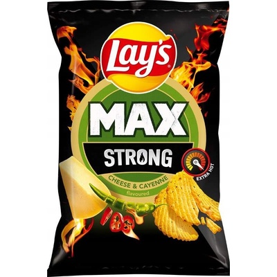 Lay's Max Strong vyprážané zemiakové lupienky s príchuťou syra a pikantných papričiek 120 g