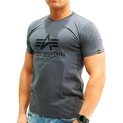 Alpha Industries Basic T-Shirt greyblack tričko pánske šedé
