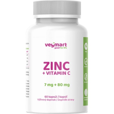 Vegmart Vitamín C 80 mg a Zinok bisglycinát 35 mg 60 kapsúl