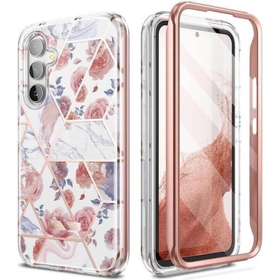 Tech-Protect Противоударен Дамски Калъф за Samsung A54, Tech-Protect Velar Marble Rose Case, Розов (9490713933282)