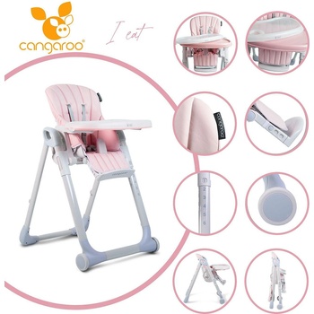 Cangaroo Детски стол за хранене I Eat розов (106982)