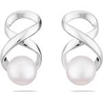 Swan Сребърни обици със сладководни бели перли IE0317W Swan
