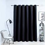 Pure Line Home Плътна завеса в цвят черен с метални халки, 290 x 245 см